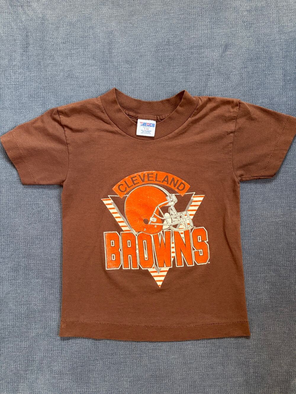 Vintage Cleveland Browns Kids Single Stitch T-Shirt Trench USA 90s